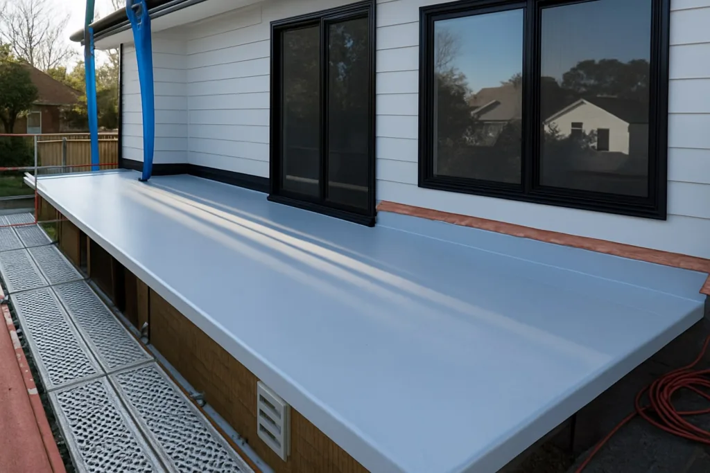 Professional Viking Enviroclad waterproofing membrane installation on Auckland North Shore deck by Auckland Waterproofing Experts contractors