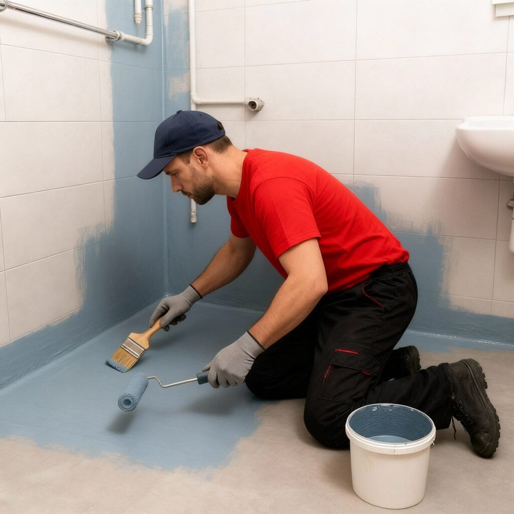 奥克兰北岸地下室和车库防水施工现场