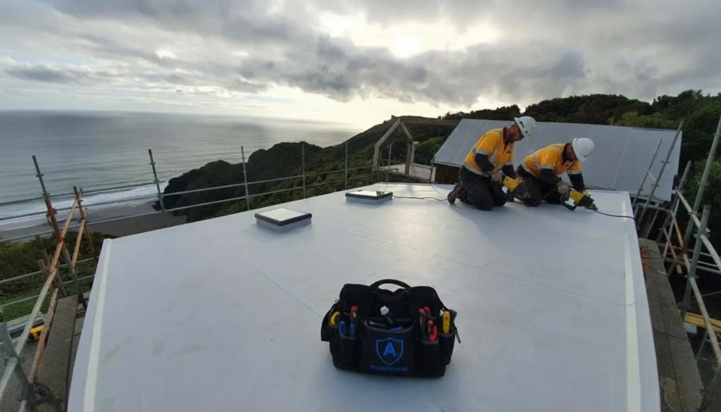 TPO roofing membrane installation by Awaterproofing – expert waterproofing solution for flat and deck roofs in Auckland homes and businesses