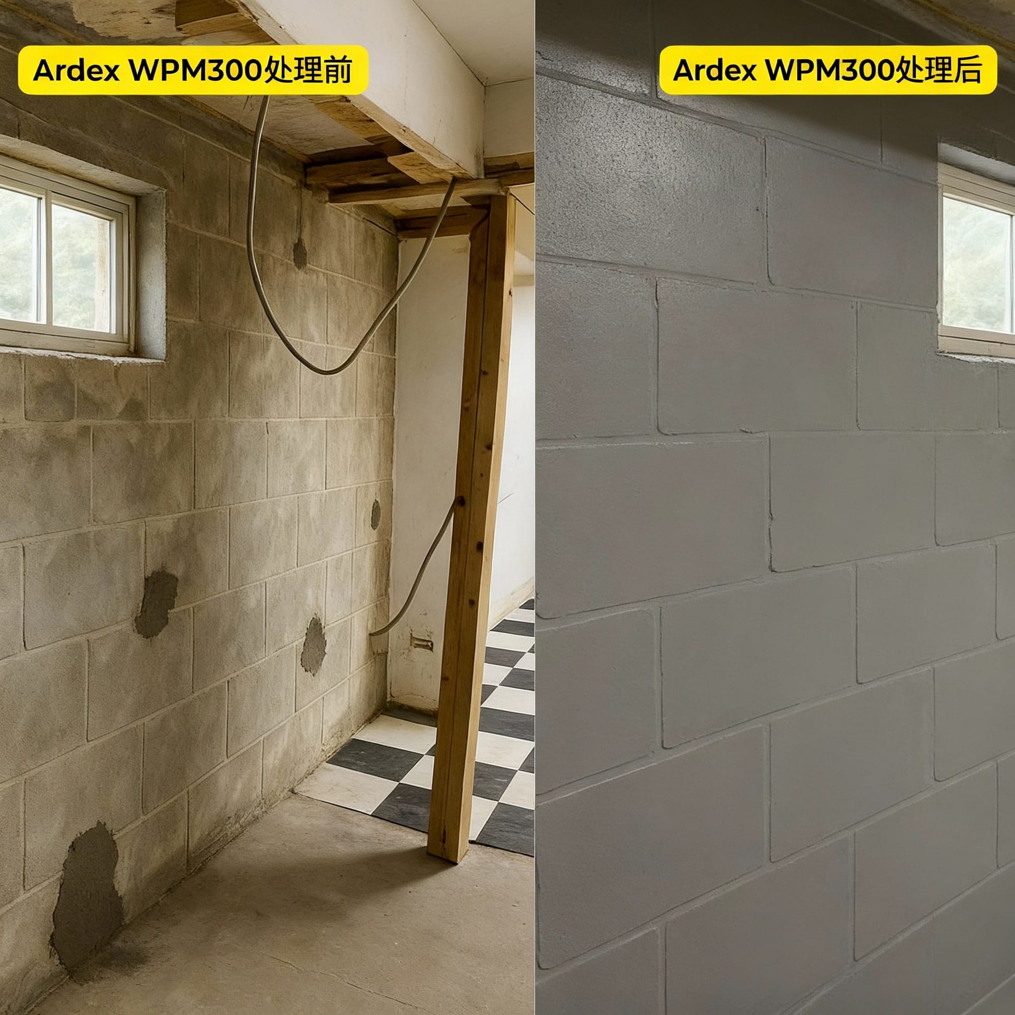 ARDEX WPM 300 水性环氧防潮隔离桶,展示 A 组分和 B 组分
