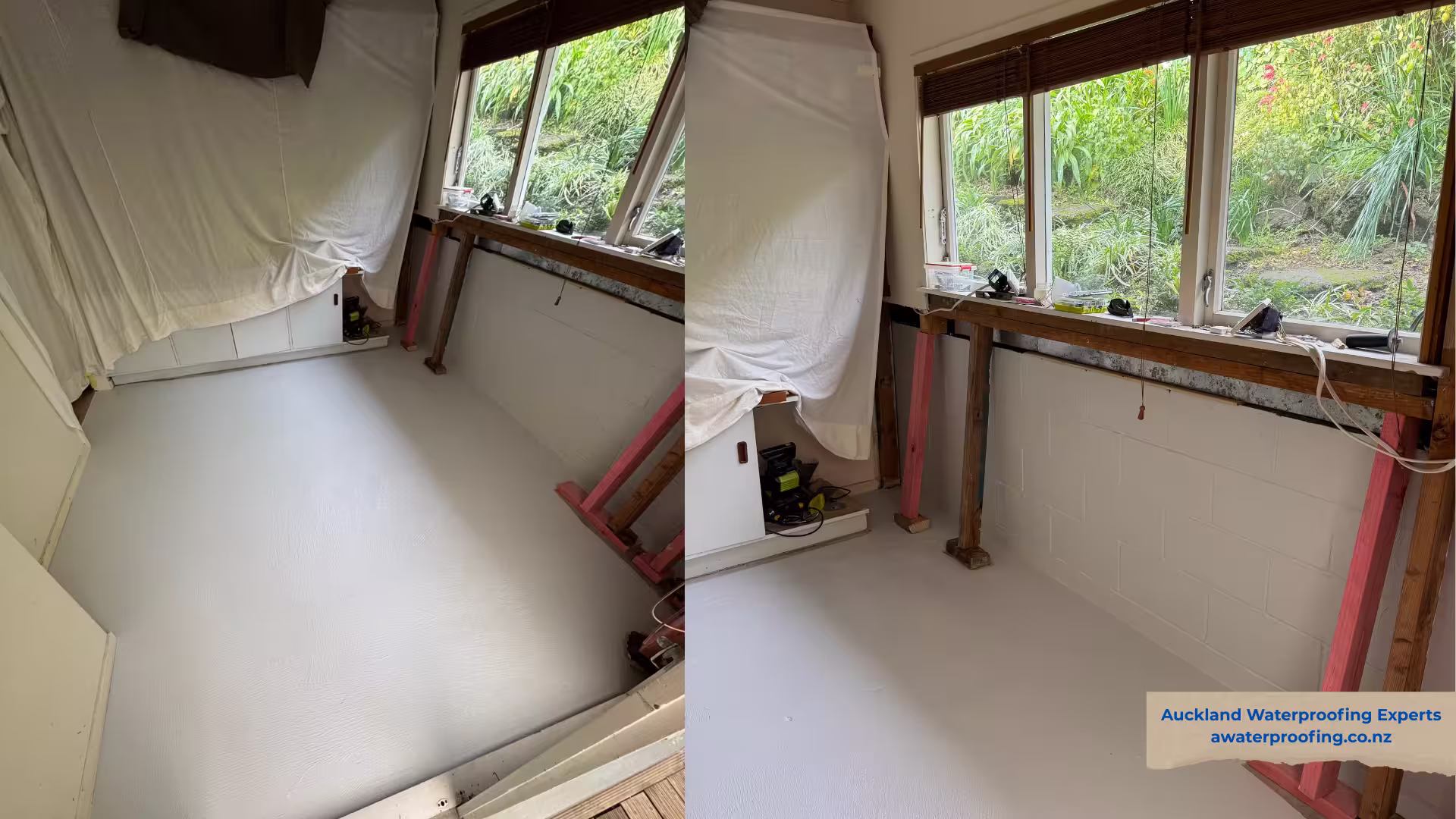 Waterproofing renovation of a concrete floor at a North Shore Auckland property