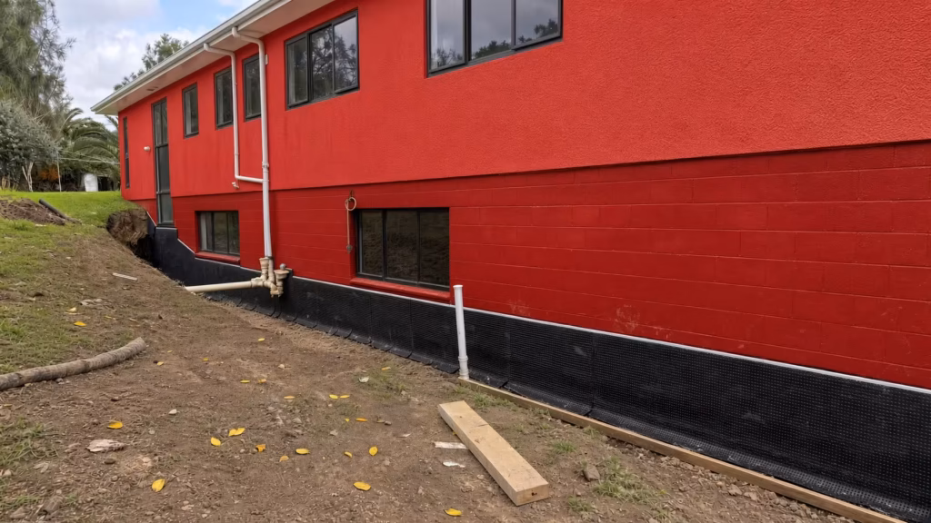 external waterproofing done with nuradrain finish